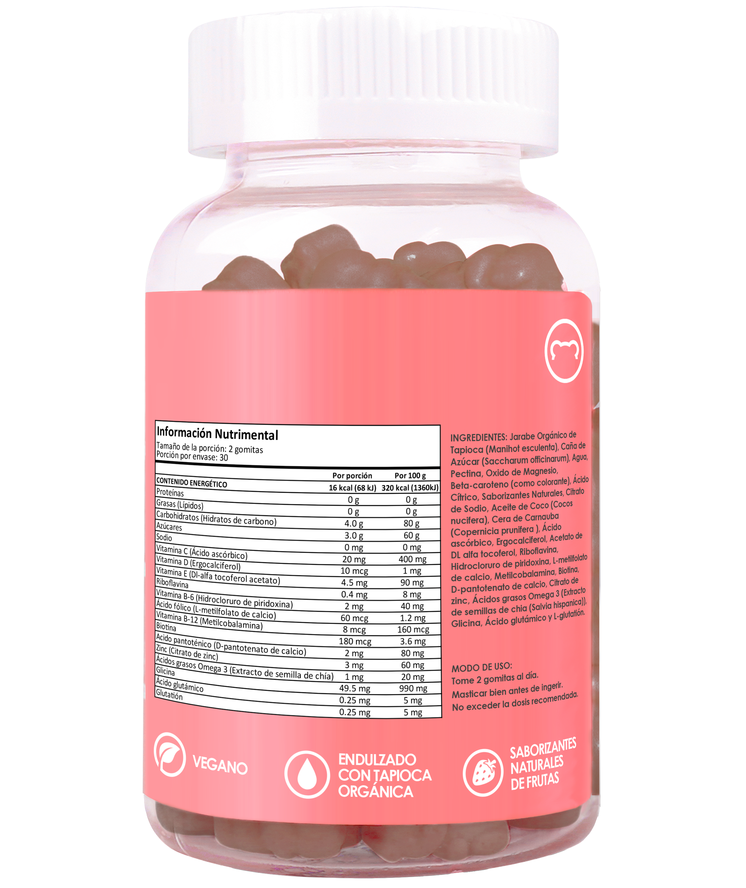 SugarBear Women´s Multi + Cepillo de Bamboo de regalo